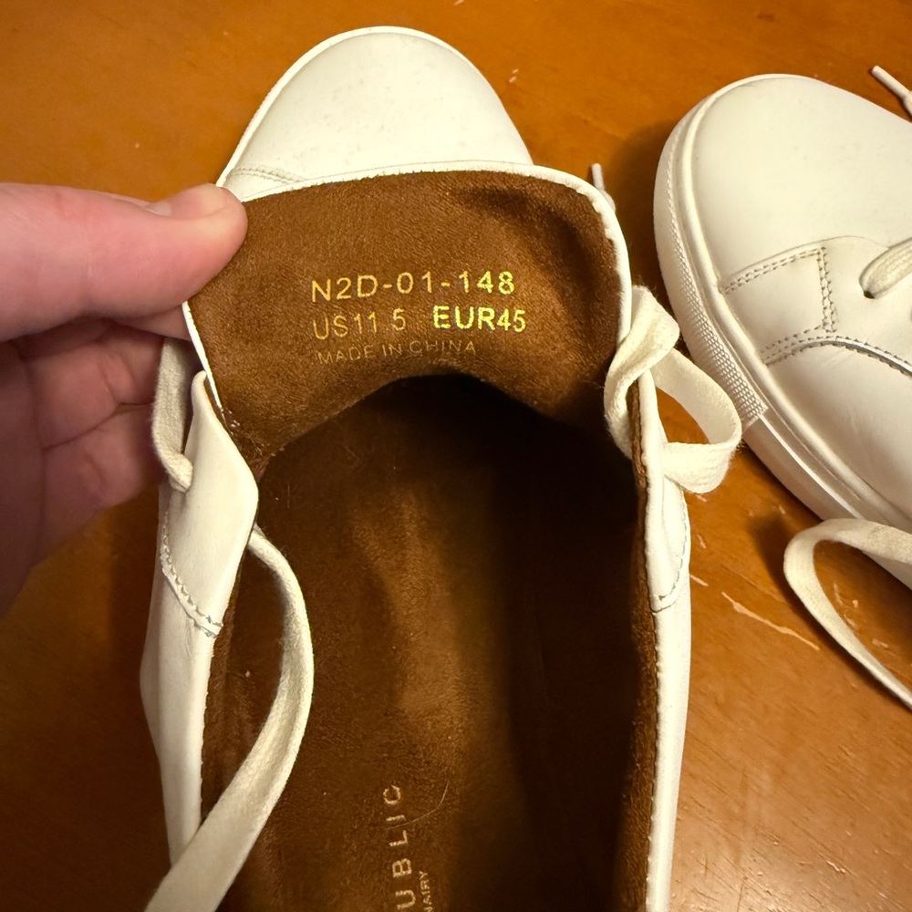 New Republic Men's White Leather Sneakers - Picture 2 of 4
